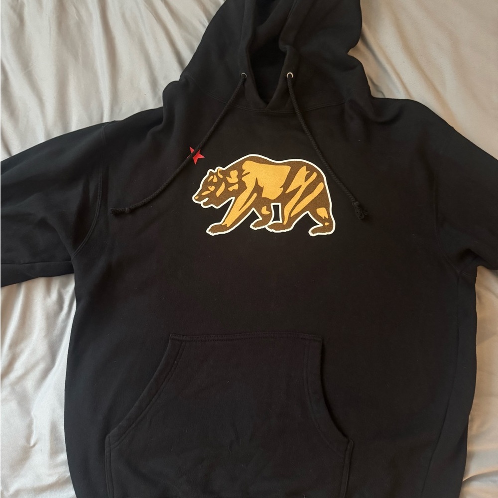 Black Hoodie with Bear Design